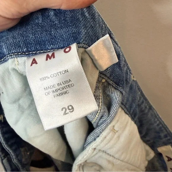 AMO Edith Wide Leg Denim Trouser in Romance 100% Cotton Slouchy Fit size 29 - Picture 12 of 14